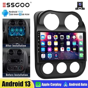 Unidad principal GPS estéreo para auto Apple CarPlay Android 13 para Jeep Compass 2010-2016 AHD - Imagen 1 de 14