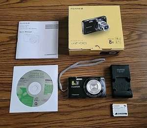Fujifilm FinePix JZ100 Digital Black Camera Battery , Charger CD Manual & Box - Picture 1 of 21