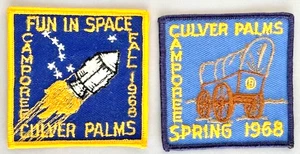 CULVER PALMS District  1968 PATCHES Spring & Fall CAMPOREE  Crescent Bay Council - Picture 1 of 4