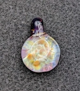 Handwerklich schöner Statement Schmuck Lampwork Glas bunt Halskette Anhänger  - Bild 1 von 6