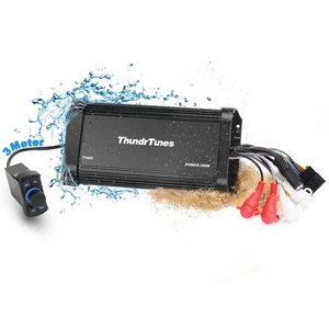 Bluetooth Marine Amplifier 60W x 4 Channel - Class D Full Range Powersport Am... - Picture 1 of 5