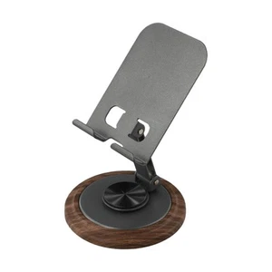 Portable Walnut Wood Phone Holder with Adjustable Angle for Video Calls - Zdjęcie 1 z 20