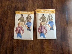 1972 Simplicity 5325 Men's Button Up Shirt Sewing Patterns Sz 16 & 16 1/2 CUT  - Picture 1 of 6