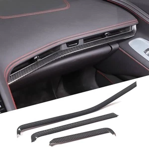 Carbon Fiber Pattern Interior Air vent Trim Cover Strip For Corvette C8 20-25 US - Picture 1 of 5