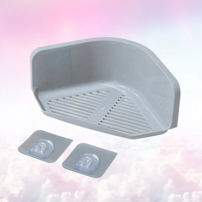  2pcs Bathroom Plastic Storage Rack No Punching Triangle Rack for Toilet Kitchen - Image 1 of 4