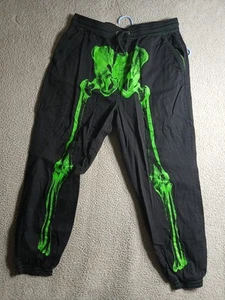 Hot Topic grüne Skelett Jogginghose X Large schwarz grün Halloween - Bild 1 von 14