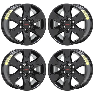 17" GMC Canyon Truck Gloss Black wheels rims Factory OEM set 4 5693 EXCHANGE - Image 1 of 4