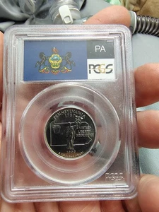 1999-P 25c Pennsylvania PCGS MS66. Pretty ultra-gem. Looks Proof Like - Picture 1 of 8