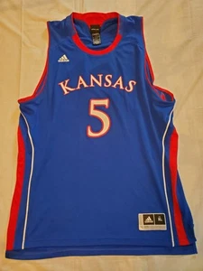 Adidas 2012 Kansas Jayhawks Blue Red Basketball Jersey Mens XL #5 - Picture 1 of 9