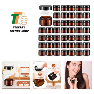 60 Pcs 1oz Glass Jars with Lids Bulk Salve Tins Small Glass Candle Cosmetic J... - Image 1 of 4