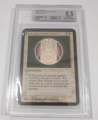 MTG Limited Edition Alpha 1993 Circle of Protection: Green BGS 8.5Q+ NM/MT - Image 1 of 4