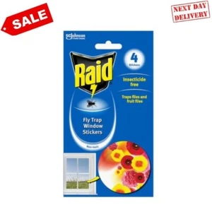 Raid Fly Trap Window Stickers, Fly Killer for Indoor Use, Pack of 1 (4 Stickers) - Picture 1 of 2
