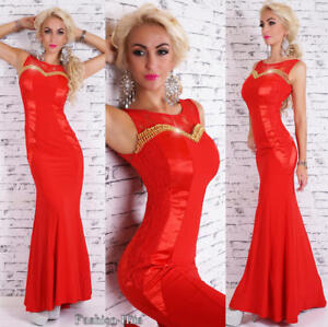 Rotes Abendkleid Ballkleid Abschlusskleid Maxikleid Mermaidkleid Edel S/M= 36