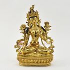  Hand Made Copper Alloy with Fully Gold Gilded White Tara / Dolkar Statue Nepal