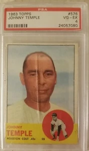 1963 Topps Baseball - #576 Johnny Temple Houston Colt 45s - PSA 4 Vg-Ex - High # - Picture 1 of 2