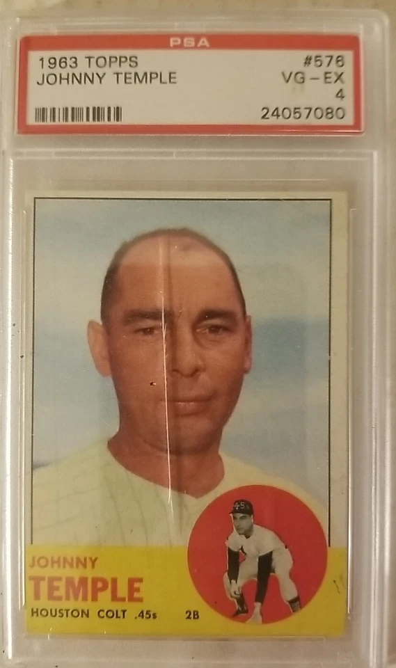 1963 Topps Baseball - #576 Johnny Temple Houston Colt 45s - PSA 4 Vg-Ex - High # - Image 1 of 2