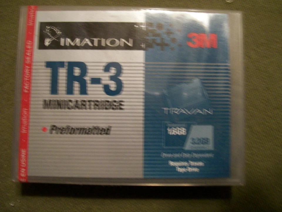 IMATION 3M TR-3 MINICARTRIDGE PREFORMATTED  NEW FOR TRAVAN TAPE DRIVE SINGLE - Image 1 of 1