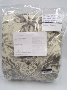 Pottery Barn Thea Floral Cotton Lined Drape Curtain Gray Multi 50x 124" #N270 - Picture 1 of 5