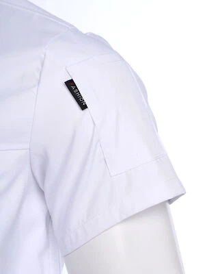 Unisex Men Women Jacket Breathable Tops Professionals Coat Slim Fit Chef Cafe - Image 1 of 4