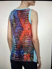 M Missoni Size S Turquoise Jersey Front & Kaleidoscope Scarf Silk Back Tank Top