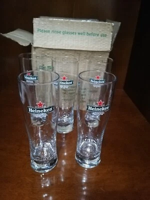 5 Bicchieri Birra Heineken Nuovi In Scatola Originale - Immagine 1 di 4