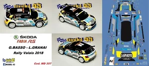 DECAL  1/43 -  SKODA FABIA R5  -  BASSO  - Rally  VALAIS   2018  - Foto 1 di 1
