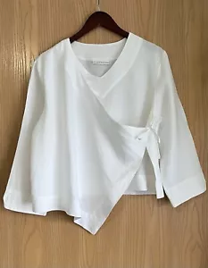 Bryn Walker | Mujer Talla M | Blusa Lagenlook Envolvente Mia Lino Blanco Manga 3/4 - Imagen 1 de 9