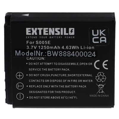 EXTENSILO Batteria per Panasonic Lumix DMC-FX10 DMC-FX100 DMC-FX07 DMC-FX01 1250mAh 3,7V