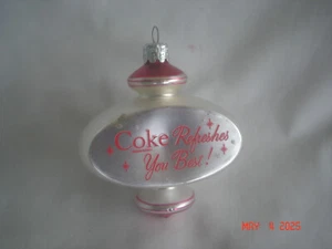 DIVERTENTE anni '60 COCA-COLA / KURT S. ADLER " Coca-Cola ti rinfresca meglio " ORNAMENTO VETRO - Foto 1 di 7
