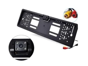 PORTATARGA CON TELECAMERA RETROMARCIA RETROCAMERA 4 LED AUTO VISIONE NOTTURNA - Foto 1 di 7