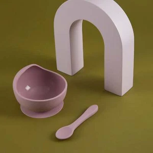 Silicone Bowl + Spoon Set | BPA Free Suction Bowl | Infant Toddler Feeding - Picture 1 of 18