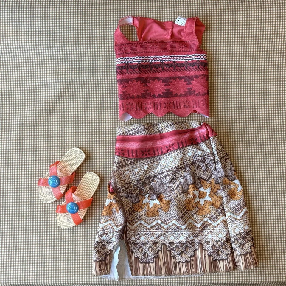 Disney MOANA костюм с обувью!! Детский размер маленький 4-6 лет. Новый/без ярлыков. ЧИТАЙТЕ - Изображение 1 из 4