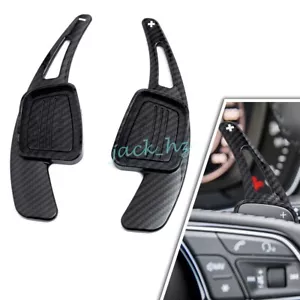 For Audi Q2 Q3 Q5 Q7 Q8 Steering Wheel Paddle Shifter Extension Carbon Fiber - Foto 1 di 8