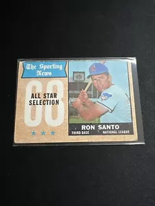1968 Topps Baseball Card #366 Ron Santo HOF All-Star Chicago Cubs - Picture 1 of 2