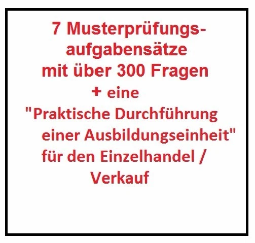 ADA Schein AEVO / 306 Musterfragen+Durchführung einer Ausbildungseinheit Verkauf - Bild 1 von 1