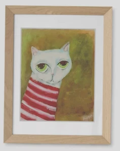 Art PRINTS, Wall Art,  Folk Art, Cat Art - Picture 1 of 2