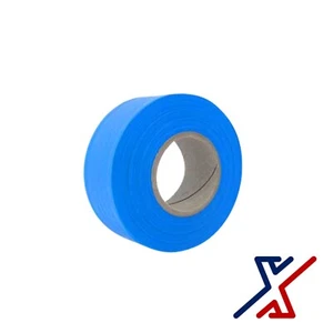 Neon Blue High Visibility Flagging Tape / Camping Ribbon by X1 Tools - Picture 1 of 4