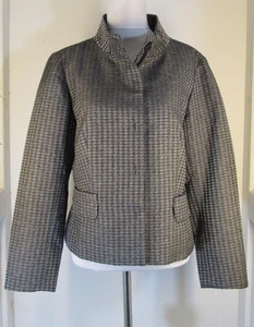 Coldwater Creek Classic Blazer Suit Jacket Silver Shimmer 12P Wool Blend Office - Picture 1 of 8