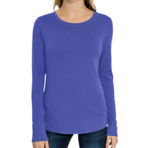 EDDIE BAUER Women's Long Sleeve Scoop Neck Cotton Modal Tee in Marlin, S - Picture 1 of 2