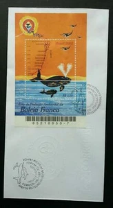 [SJ] Brazil Whale 2002 Brasil Ocean Marine Life Painting Kites (miniature FDC) - Picture 1 of 5