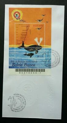 [SJ] Brazil Whale 2002 Brasil Ocean Marine Life Painting Kites (miniature FDC) - Image 1 of 4