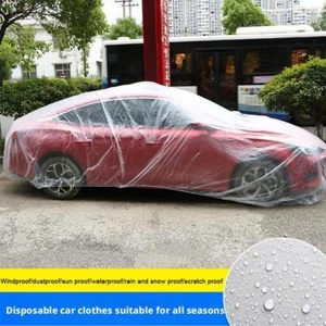 Disposable Car Cover Waterproof Dustproof Plastic Universal V8L5 - Picture 1 of 15