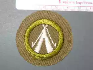 Boy Scout Merit Badge Camping narrow tan circa '36-46 4248M - Bild 1 von 1