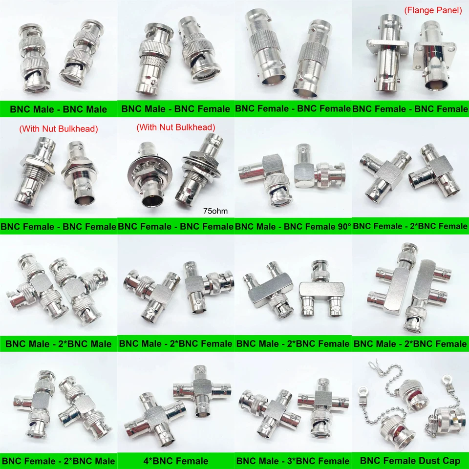 1x BNC to BNC Male Female Plug Jack Radio 2/3 Way Adapter RF Coax Connector New - Image 1 of 1