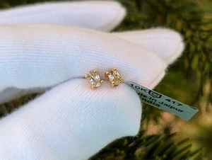 9ct Yellow Gold Csarite earrings COA 375 - Picture 1 of 10