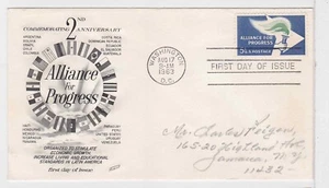 TurtlesTradingPost- Alliance For Progress- 1963 - #1234 FDC Fleetwood Cachet - Picture 1 of 1