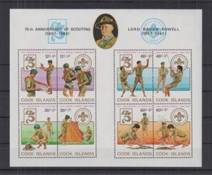 147. COOK ISLANDS 1982 STAMP S/S 75TH. ANNIVERSARY OF SCOUTING . MNH - Picture 1 of 1