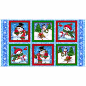 QT Christmas Winter Frosty Friends Snowmen 27680B 100% Cotton Quilt Fabric Panel - Picture 1 of 1