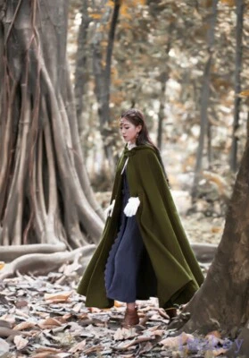 Женщин с капюшоном плащ пальто полная длина ретро кроличьего пальто осень зима макси - Изображение 1 из 4