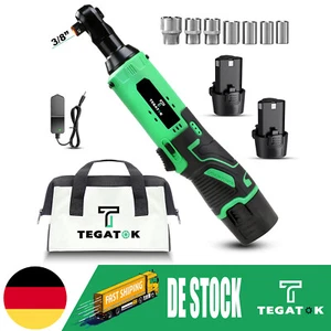 60Nm 3/8'' Elektrischer Akku Ratschenschrauber Ratschen Winkelschrauber 2 Akkus - Afbeelding 1 van 10